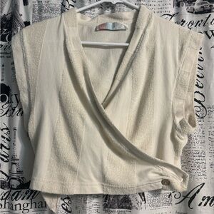 Free People Beach Cream Wrap Blouse